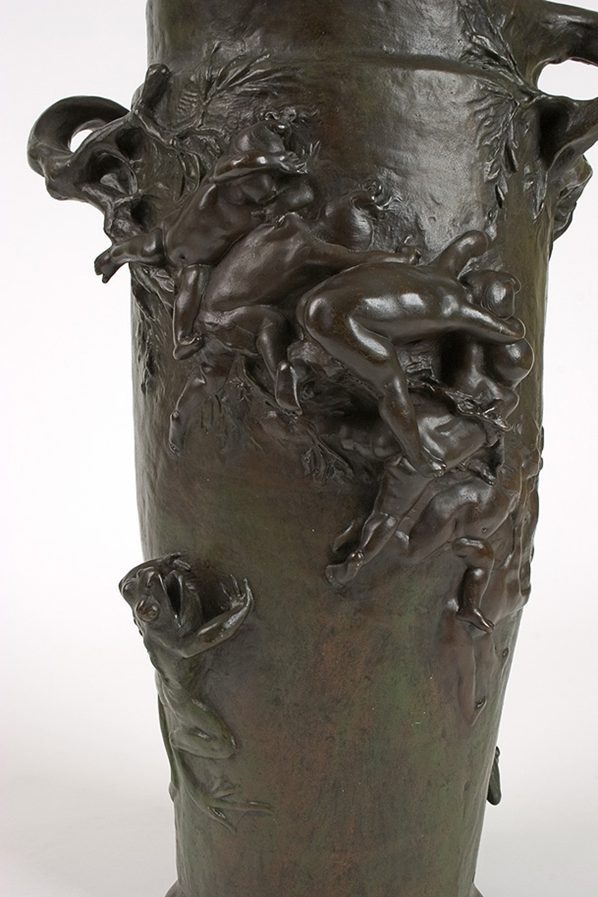 Les Grenouilles Bronze Vase by Cheret